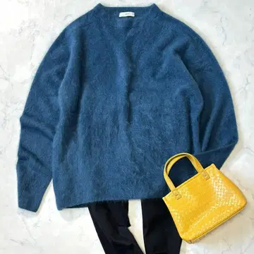 에이톤 퍼 캐시미어 크루넥 니트 블루 사이즈 02 sy8