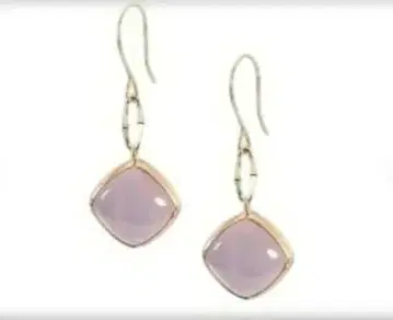 [미사용 새상품] 쥬얼리 츠츠미*귀걸이*K10YG*칼세도니