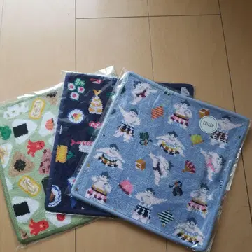 페이 타월 손수건 3개 세트 핫케요이 오스시 오무스비코로리