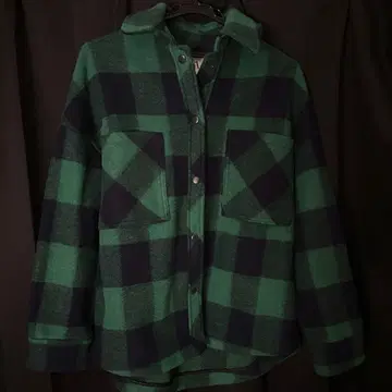 ZARA 체크 무늬 자켓 - 그린 & 블루
