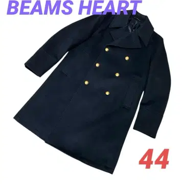 [ BEAMS HEART ] 더블 체스터 코트 골드 버튼 네이비 44
