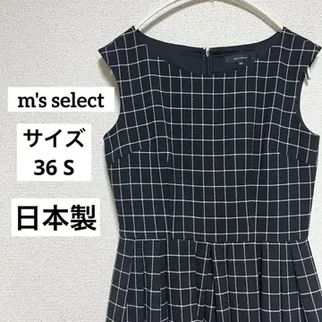 m's select 슬리브리스 원피스 36 S 체크 격자 무늬