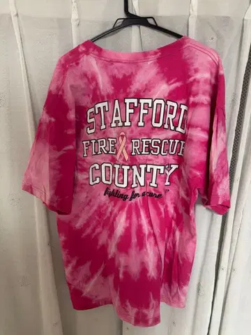 구제 의류 T셔츠 타이다이 핑크 2XL