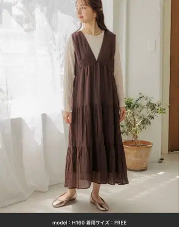 flower 선명도 티어드 원피스