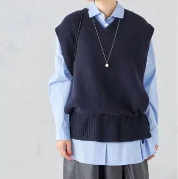 새상품급 쉽스 SHIPS 팬시 얀 2way 베스트 지레 프리 사이즈