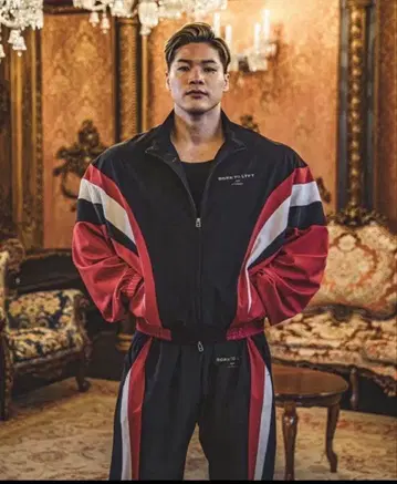 LYFT 나일론 자켓 팬츠 세트 블랙/레드/화이트