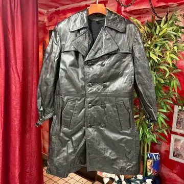 vintage leather long coat