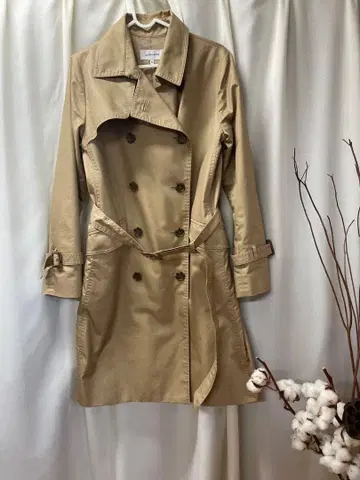 글로벌 워크 베이지 트렌치코트 더블 브레스트