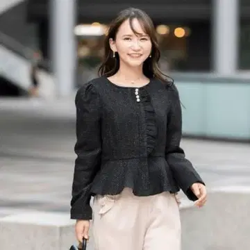 페미닌 트위드 자켓 LL 블랙