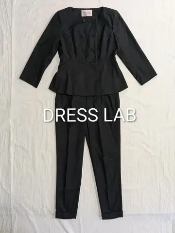 드레스라보 팬츠 셋업 페플럼 더블 버튼 블랙 포멀