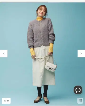 UNFILO 워셔블/스트레치 코듀로이 I라인 스커트