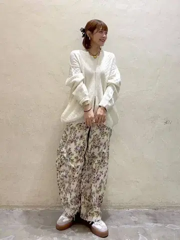 니코앤드 플라워 프린트 캐주얼 팬츠