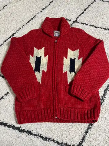 Kanata 카우친 니트 풀 집업 치마요 패턴 핸드 니트 캐나다제