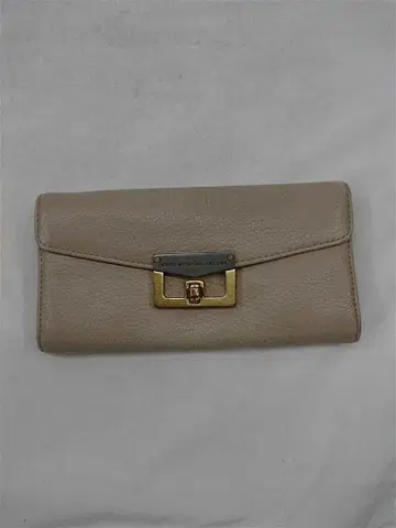 앤드 마크 바이 마크 제이콥스 가죽 장지갑 베이지 계열 골드 금장 장식
