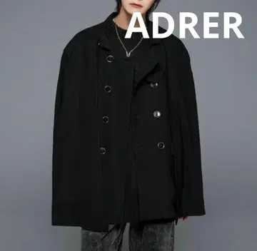 [ 미사용 ] ADRER 아들러 케이프 슬리브 자켓 블랙 M