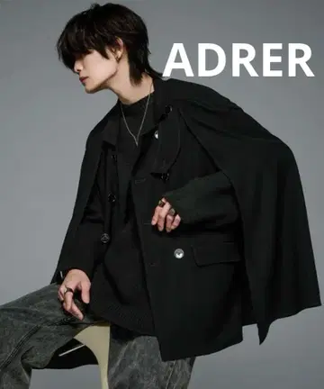 [ 미사용 ] ADRER 아들러 케이프 슬리브 자켓 블랙 M