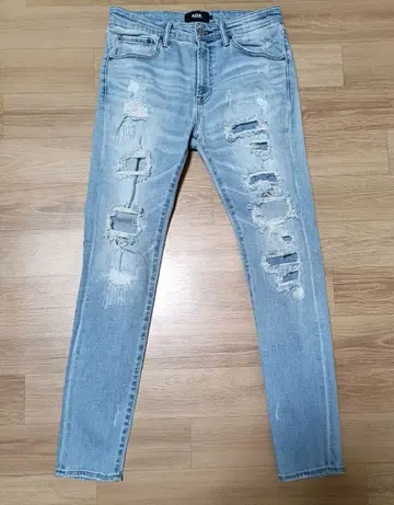 데미지 가공 스키니 데님