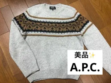 새상품급 A.P.C. 페어아일 패턴 스웨터 S 사이즈 2021AW 니트