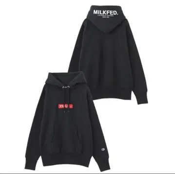 MILKFED. CHAMPION 콜라보 후드티 블랙
