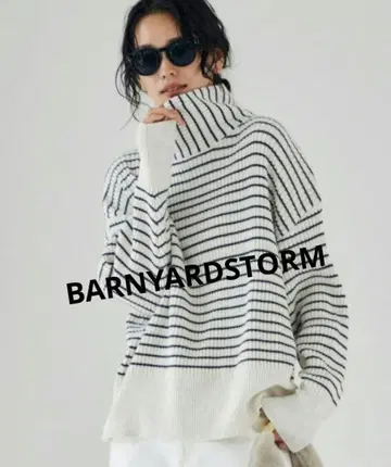 [ 밴야드 스톰 ] 보더 하이넥 니트 ( 프리 사이즈 )