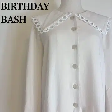 벌스데이 바쉬 레이스 카라 부착 플리츠 롱 셔츠 원피스 긴팔 귀여운