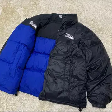 컨디션 최상 퍼스트 다운 리버서블 눕시 다운 자켓 자수 로고