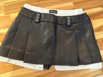 andwang.플리츠 미니 스커트.블랙