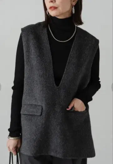 라운지 드레스 샤기 베스트