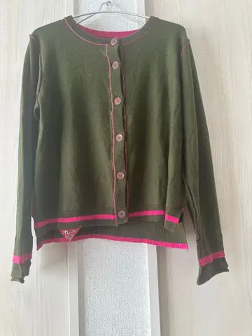 올레보레 브라 알베로베로 버튼 달린 가디건 올리브 그린