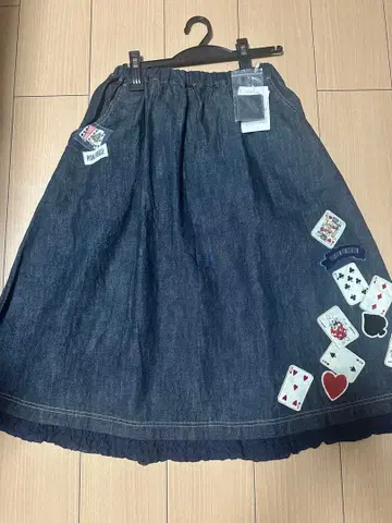 미사용 핑크하우스 데님 카드놀이 자수