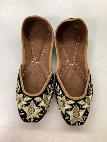 자수 꽃무늬 플랫슈즈