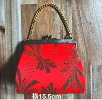 빨간색 꽃무늬 파티 백 가로 15.5cm