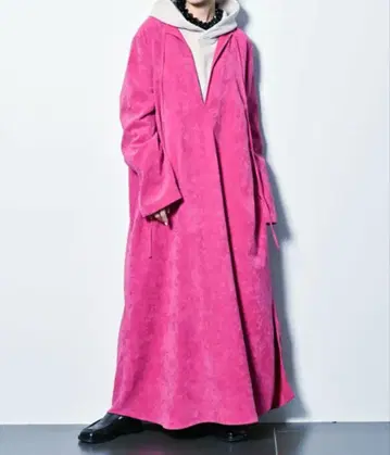 타임세일 CITYSHOP 벨벳 카프탄 드레스 핑크