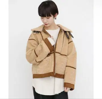 KBF 리버서블 페이크 무스탕 봄버 자켓 brown