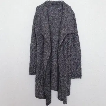 | 오픈 프론트 롱 가디건 [ F ] 모헤어 울 혼방 멜란지 니트