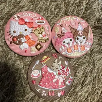 자수 핀 배지 3종 세트