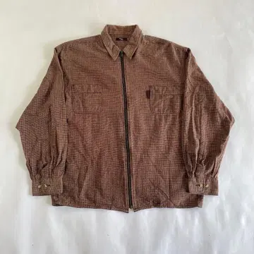 빈티지 지퍼 셔츠 짧은 기장 체크 cityboy e352