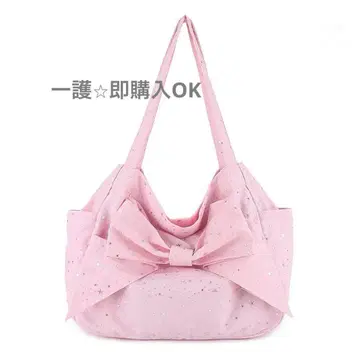 Pincunomaru 리본 포함 핑크 토트백