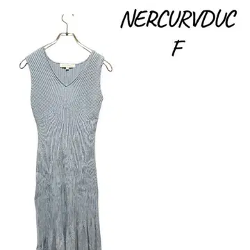 NERCURVDUO 슬리브리스 롱 원피스 F 그레이