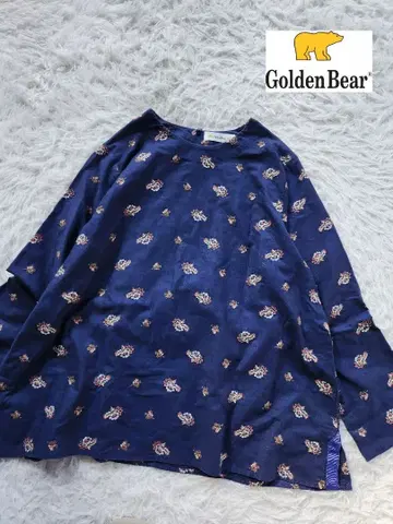 골든베어 꽃무늬 전체 자수 튜닉 블라우스