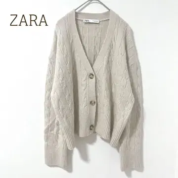 자라 케이블 니트 가디건 M 겉옷 양모 푹신푹신 캐주얼