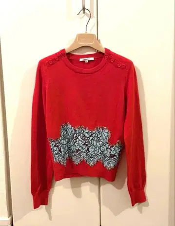 carven 울 레이스 니트