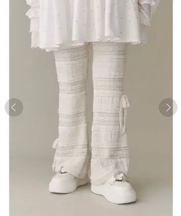 [merry jenny] 리본 레이스 플레어 팬츠 아이보리