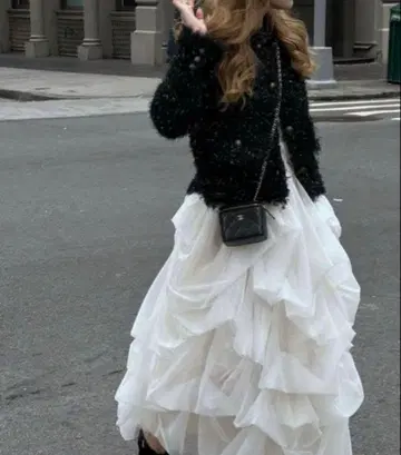 정품 [ THE TOE ] 아이리스 튤 스커트 화이트