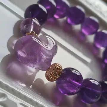 신상 바이컬러 자수정 통통 하트 자수정 팬텀 자수정