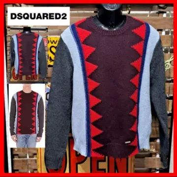 정가 7.9만 Dsquared2 지그재그 패턴 울 니트 스웨터 M