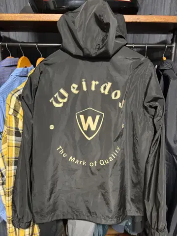위어드 WEIRDO 나일론 파카 블랙 나일론 후드티