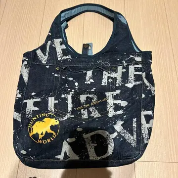 HUNTING WORLD 스플래터 데님 토트백