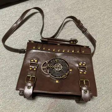 스팀펑크풍 브라운 숄더백