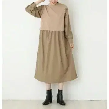 애프터눈 티 옷장 롱 원피스 베이지